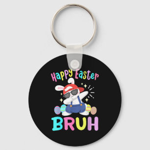 Happy Easter Bruh Funny Dabbing Bunny Dab Dance Ra Keychain