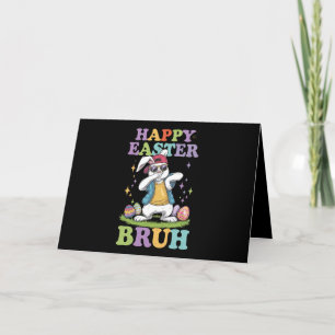 Happy Easter Bruh Funny Dabbing Bunny Rabbit Bro Letterpress Thank You Card