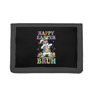 Happy Easter Bruh Funny Dabbing Bunny Rabbit Bro Trifold Wallet