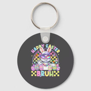 Happy Easter Bruh Funny Six Seven Meme Bunny Boy G Keychain
