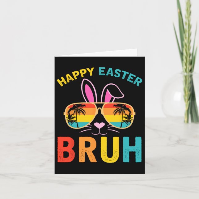 Happy Easter Bruh Shirt Bruh Meme Funny Saying Bro Card (Front)