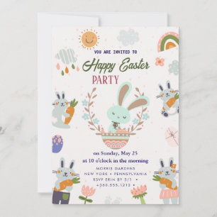 Happy Easter Brunch and Egg Hunt Invitation