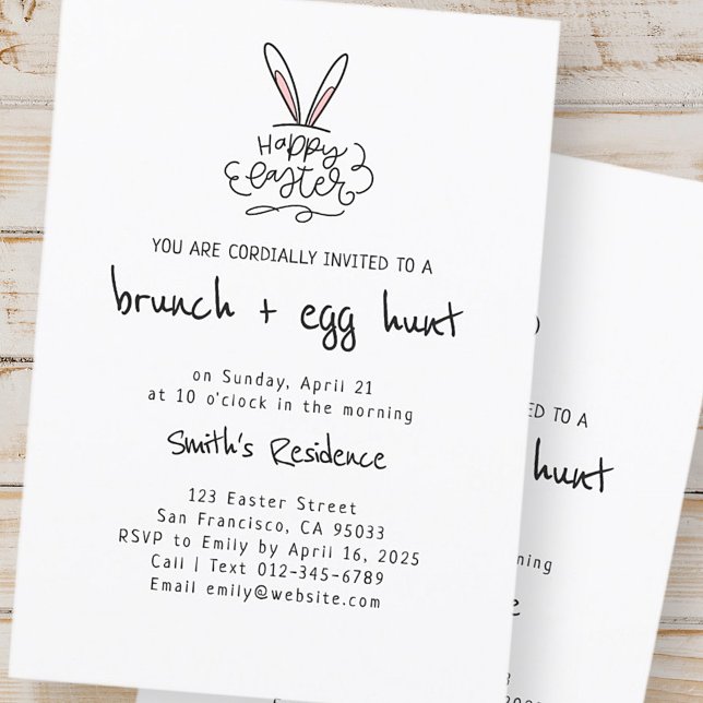 Happy Easter Brunch and Egg Hunt Invitation (Creator Uploaded)
