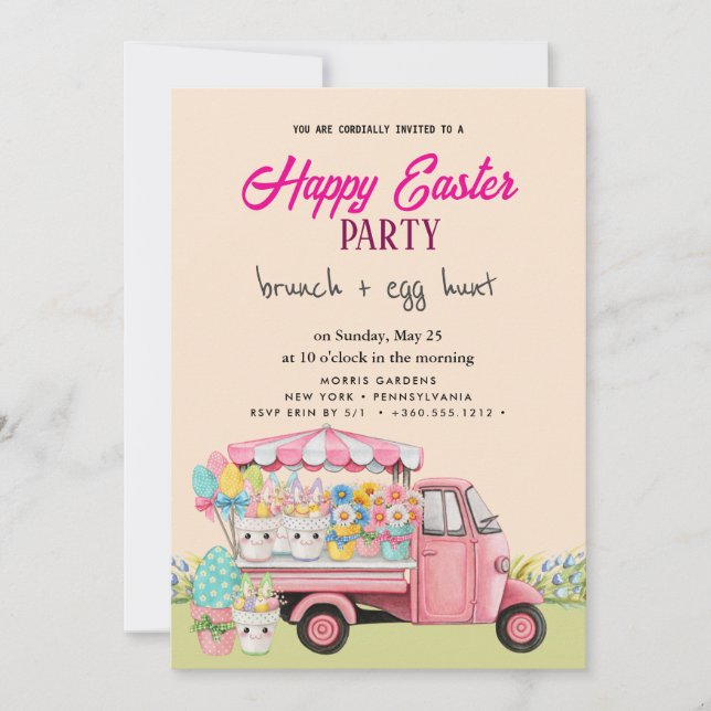 Happy Easter Brunch and Egg Hunt Invitation (Front)