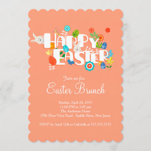 Happy Easter Brunch Dinner Party Invitation
