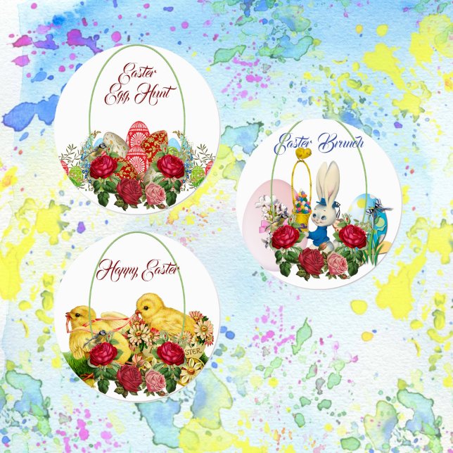 Happy Easter Brunch Egg Hunt Greenery Multipurpose Labels (Happy Easter Brunch Egg Hunt Greenery Multipurpose Labels)