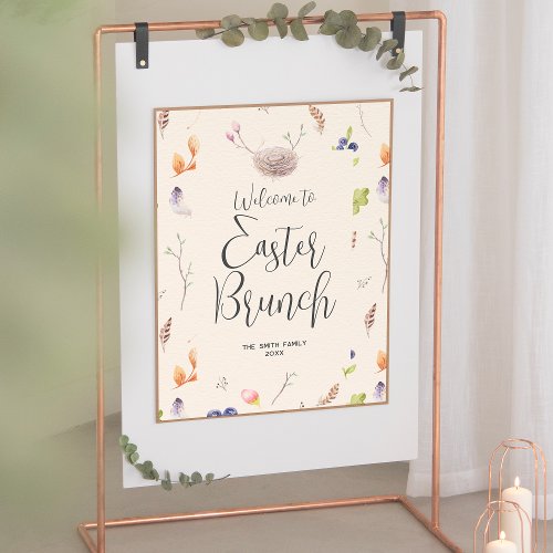 Happy Easter Brunch Welcome Poster