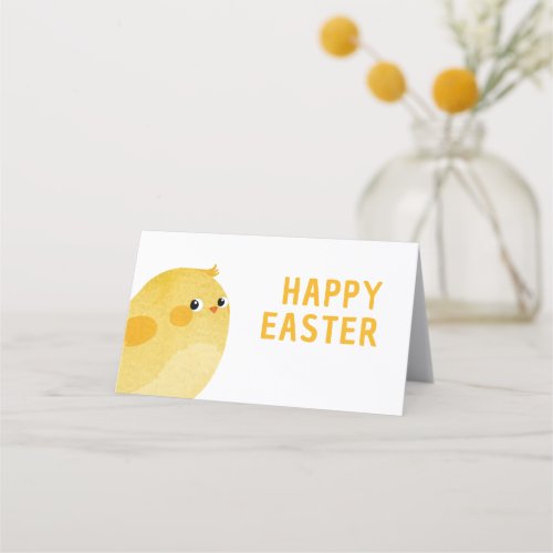 Happy Easter buffet card with little chicken