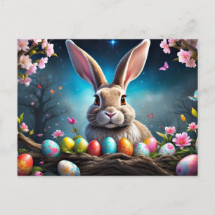 Happy Easter Bunnie Holiday Postcard