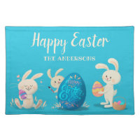 Happy Easter Bunnies and Easter Eggs Personalized