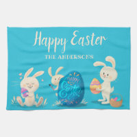 Happy Easter Bunnies and Easter Eggs Personalized