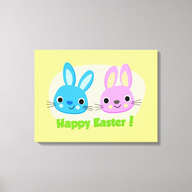 "HAPPY EASTER" BUNNIES  CANVAS PRINT (Front)