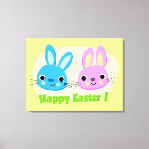 "HAPPY EASTER" BUNNIES CANVAS PRINT