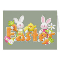 Happy Easter Bunnies Card
