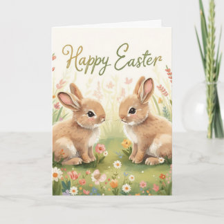 Happy easter bunnies card