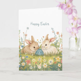 Happy easter bunnies card