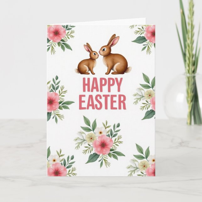 Happy Easter Bunnies Card (Front)