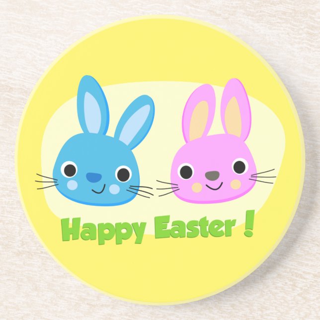 "HAPPY EASTER" BUNNIES COASTER (Front)