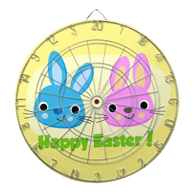"HAPPY EASTER" BUNNIES  DART BOARD (Front)