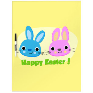 "HAPPY EASTER" BUNNIES  DRY ERASE BOARD
