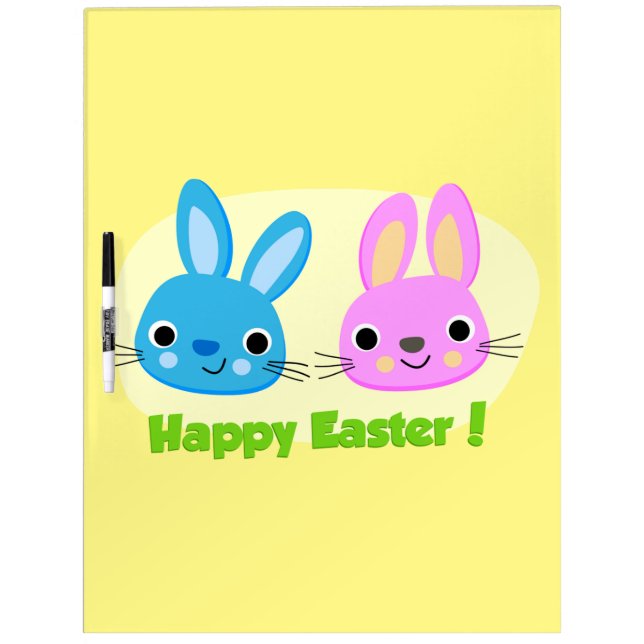 "HAPPY EASTER" BUNNIES  DRY ERASE BOARD (Front)