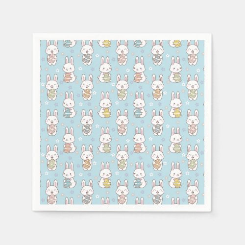 Happy Easter Bunnies Easter Napkins