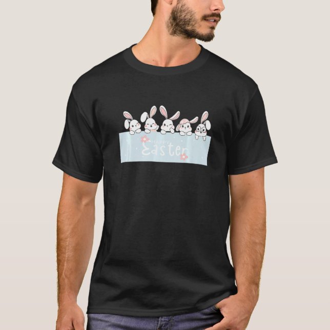 Happy Easter Bunnies Easter Outfit For Girls And B T-Shirt (Front)