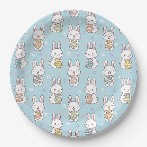Happy Easter Bunnies Easter Paper Plates