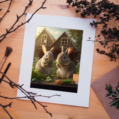 Happy Easter Bunnies Easter Postcard