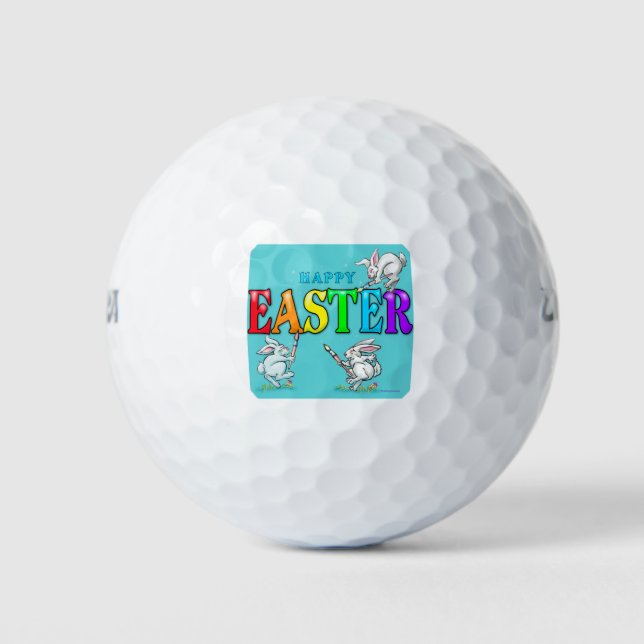 Happy Easter Bunnies Golf Balls (Front)