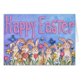 Happy Easter Bunnies - Greeting Card