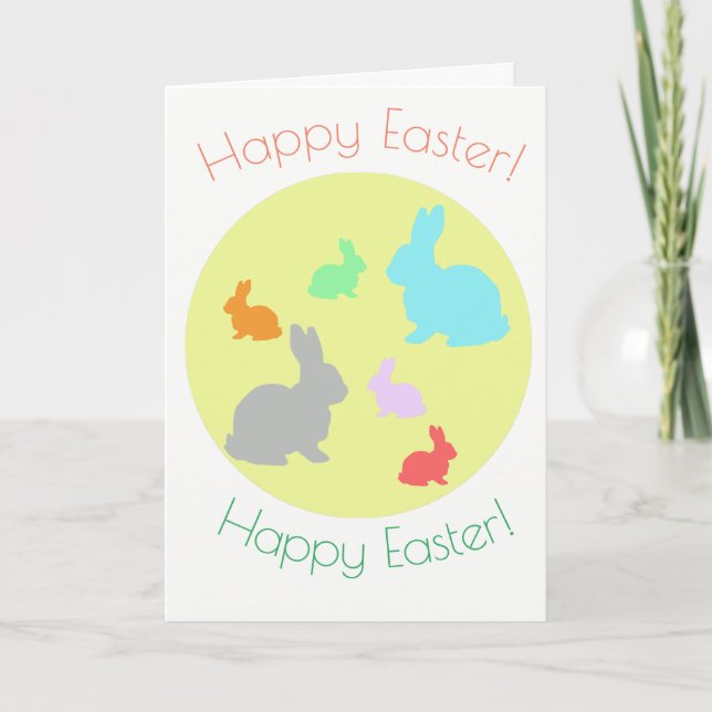 Happy Easter Bunnies Greeting Card (Front)