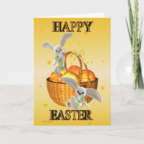 Happy Easter Bunnies Holiday Card