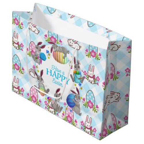 Happy Easter Bunnies Large Gift Bag