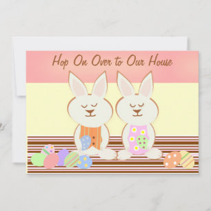 Happy Easter Bunnies Luncheon Invitation
