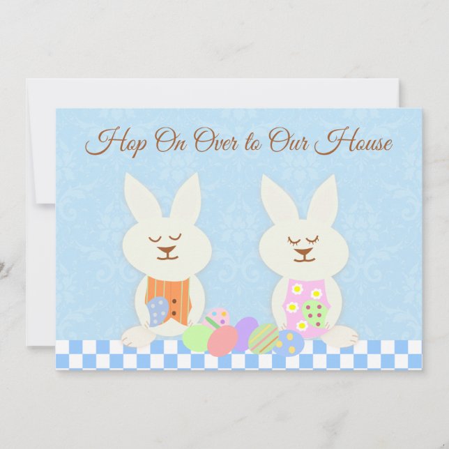 Happy Easter Bunnies Luncheon Invitation (Front)