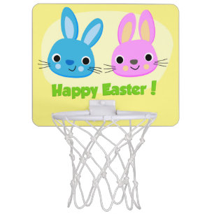 "HAPPY EASTER" BUNNIES MINI BASKETBALL HOOP