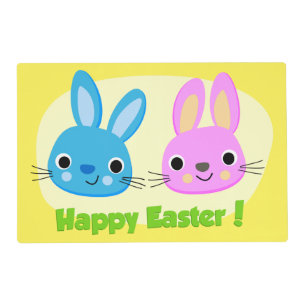 "HAPPY EASTER" BUNNIES PLACEMAT