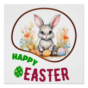 Happy Easter - Bunnies Poster