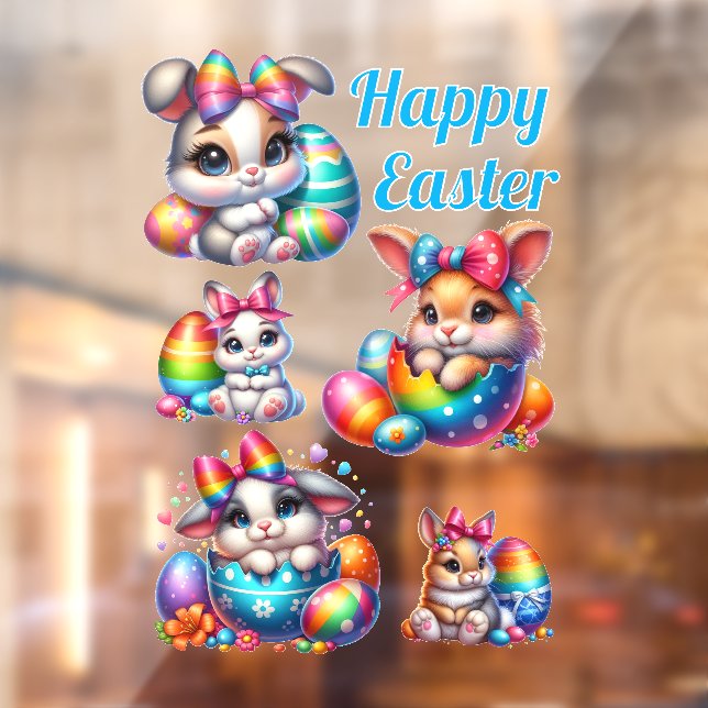 Happy Easter Bunnies Window Cling (Sheet 2)