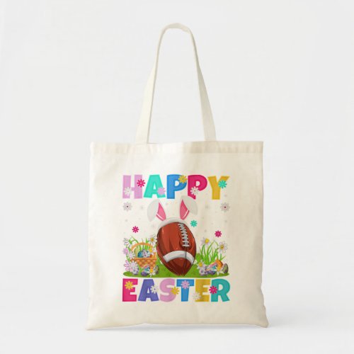 Happy Easter Bunny American Football Easter Sunday Tote Bag