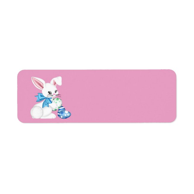 Happy Easter Bunny and Colored Egg Label (Front)