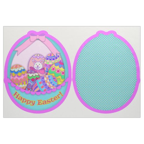 Happy Easter Bunny and Eggs Basket Cut and Sew Kit Fabric