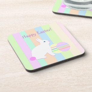 Happy Easter Bunny and Eggs Drink Coaster