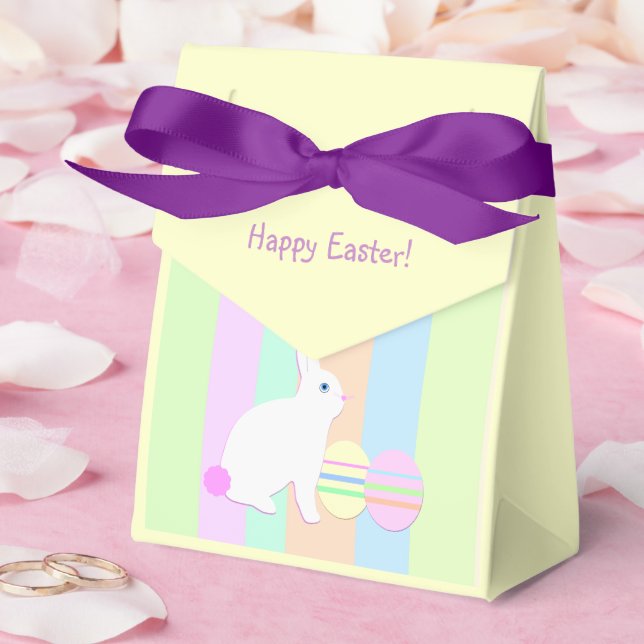 Happy Easter Bunny and Eggs Favor Boxes (Wedding)