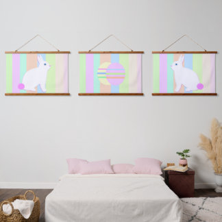 Happy Easter Bunny and Eggs Hanging Tapestry