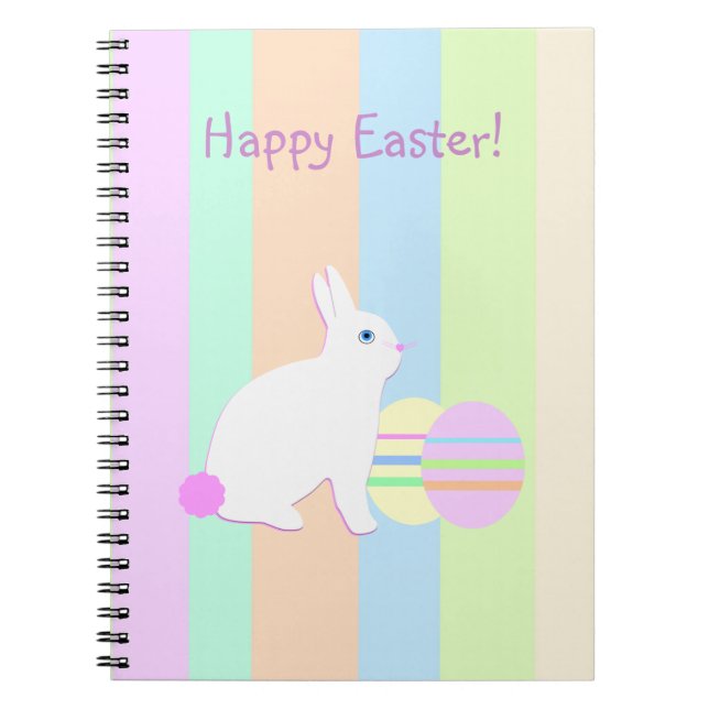 Happy Easter Bunny and Eggs Notebook (Front)