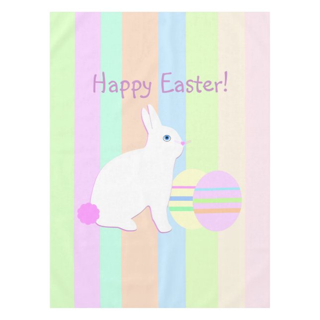 Happy Easter Bunny and Eggs Tablecloth (Front)