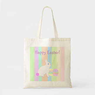 Happy Easter Bunny and Eggs Tote Bag