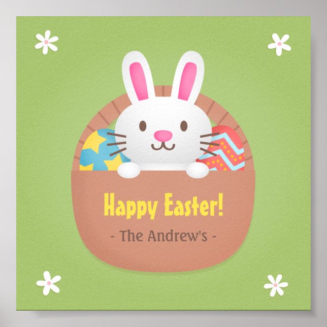 Happy Easter Bunny and Eggs Wall Decor (Front)